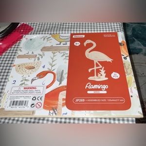 Flamingo Bird 3D Wood Puzzle 22 Piece Rowood Ser. 125x44x217mm New By Robotime